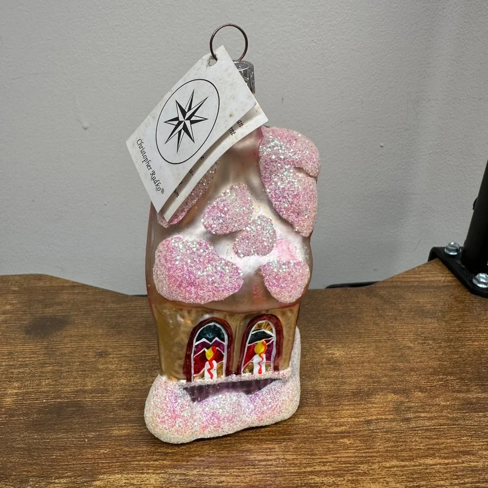 Christopher Radko 1994 Vintage Midnight Mass Church Glass Ornament Poland‎